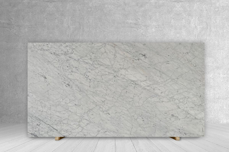 Bianco Gioia Carrara Marble slab at Marble Unlimited