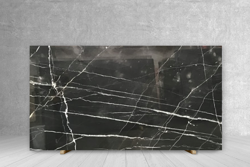 MARBLE NERO PULPIS / CALACATTA BLACK POLISHED 3/4