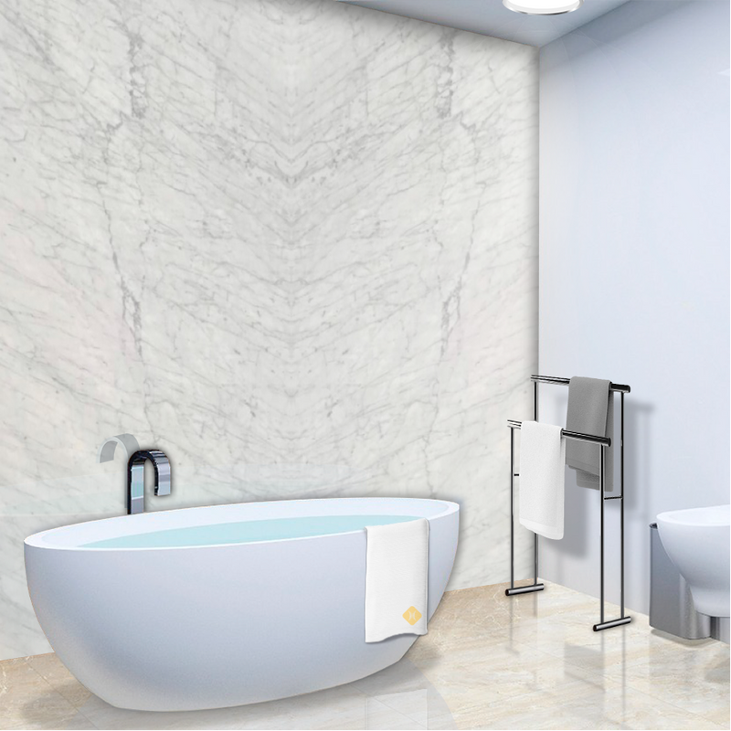 MARBLE CARRARA WHITE C" SUPERIORE HONED & POLISHED 3/4"